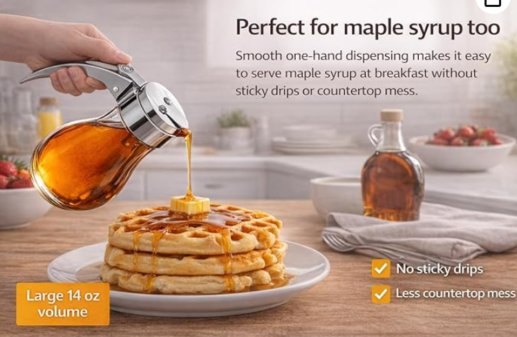 Tempered Glass Honey Dispenser, 14 Ounce Honey Jar with Metal Top, Essential Honey Jars
