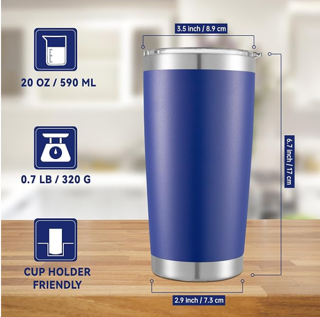 Tumblers Bulk Stainless Steel Tumbler with Lid Double Wall Vacuum Insulated Coffee Mug